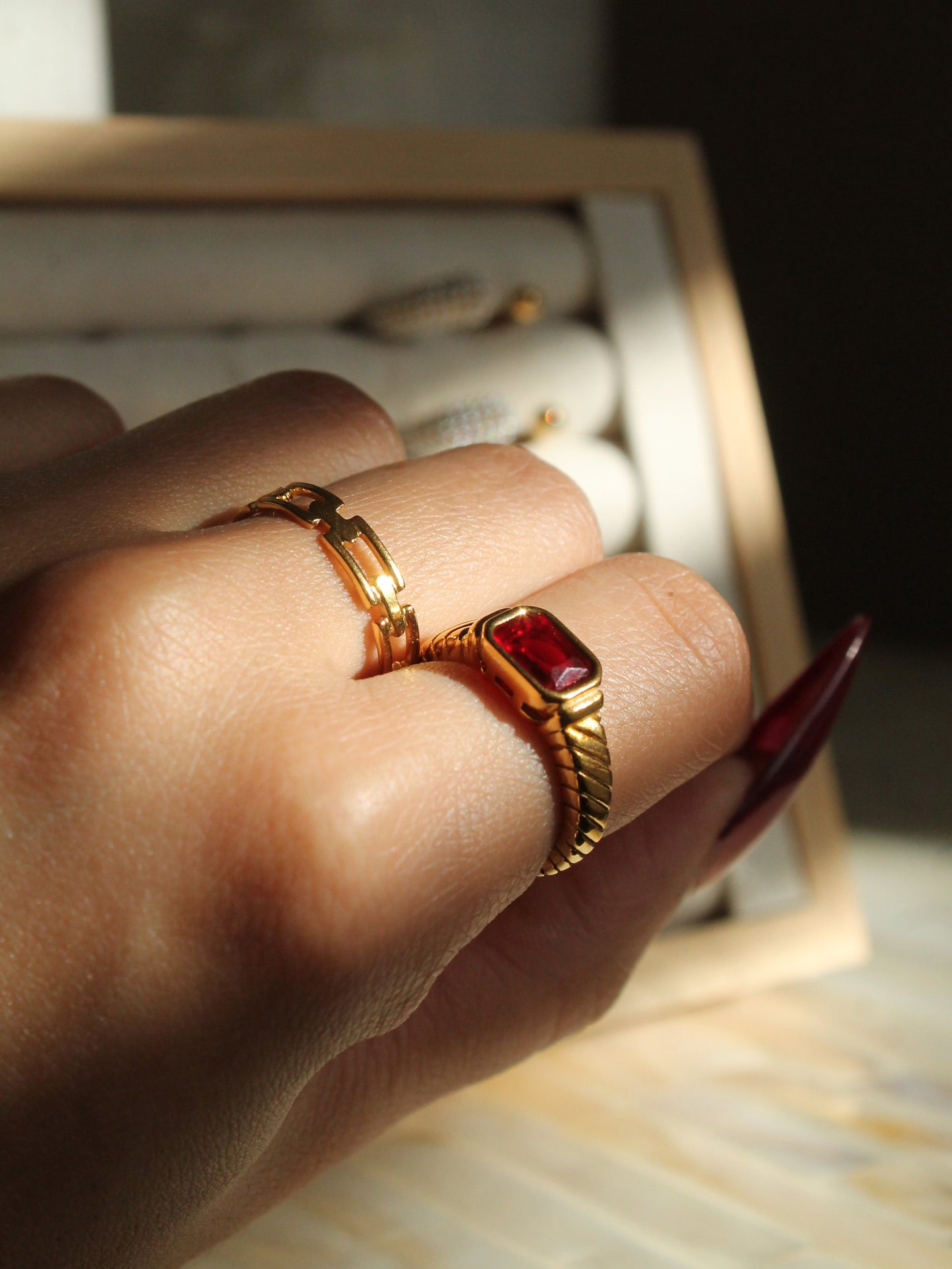 Gold Chain Link Ring (Adjustable)