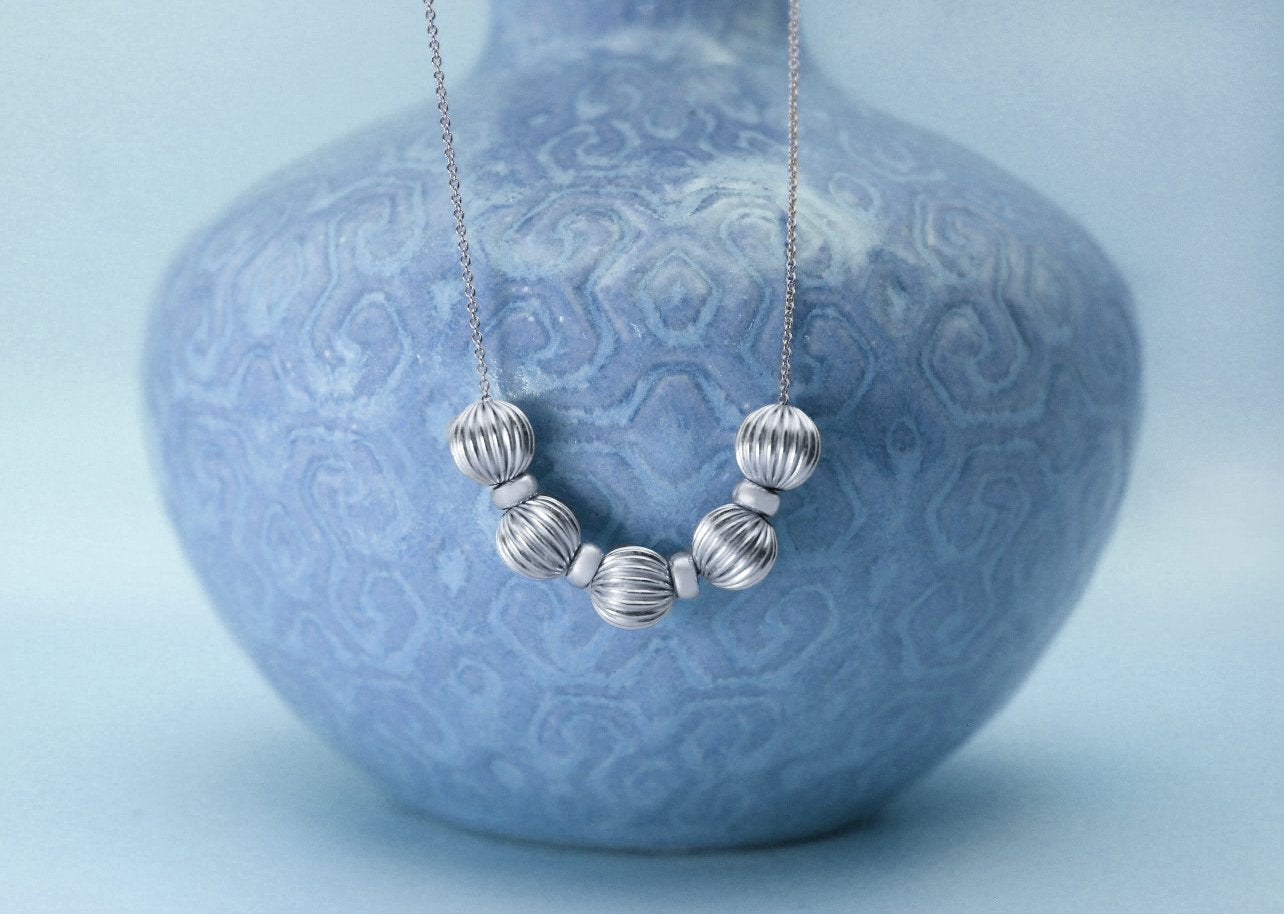 Silver Beaded Necklace-SQ5585034