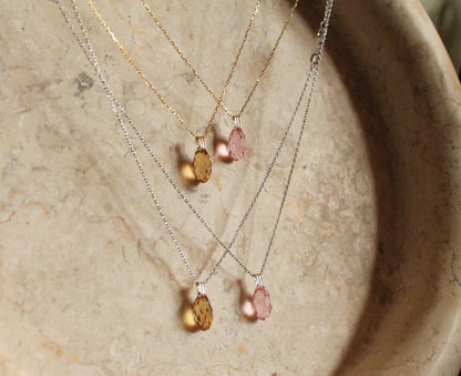 Gold-Filled Dainty Crystal Pendant