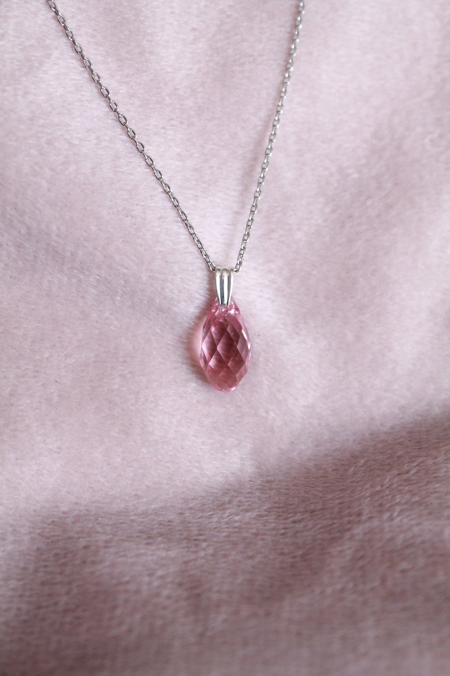 Sterling Silver Dainty Crystal Pendant