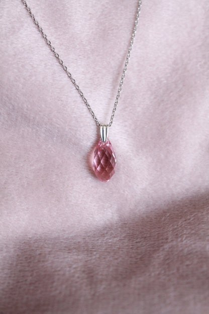Sterling Silver Dainty Crystal Pendant