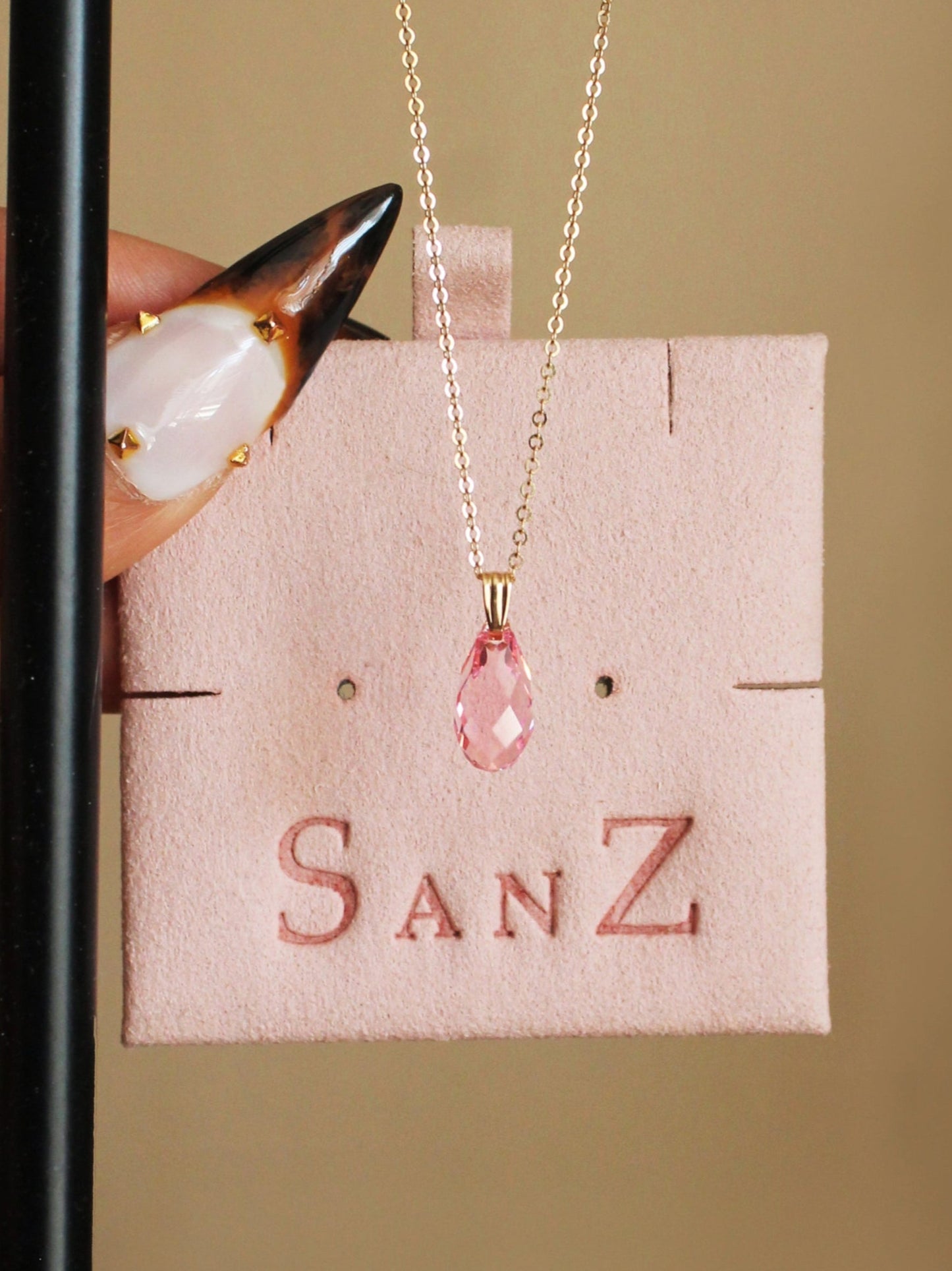Gold-Filled Dainty Crystal Pendant