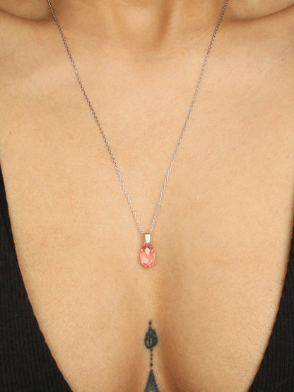 Sterling Silver Dainty Crystal Pendant