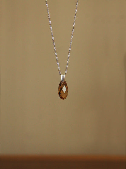 Sterling Silver Dainty Crystal Pendant