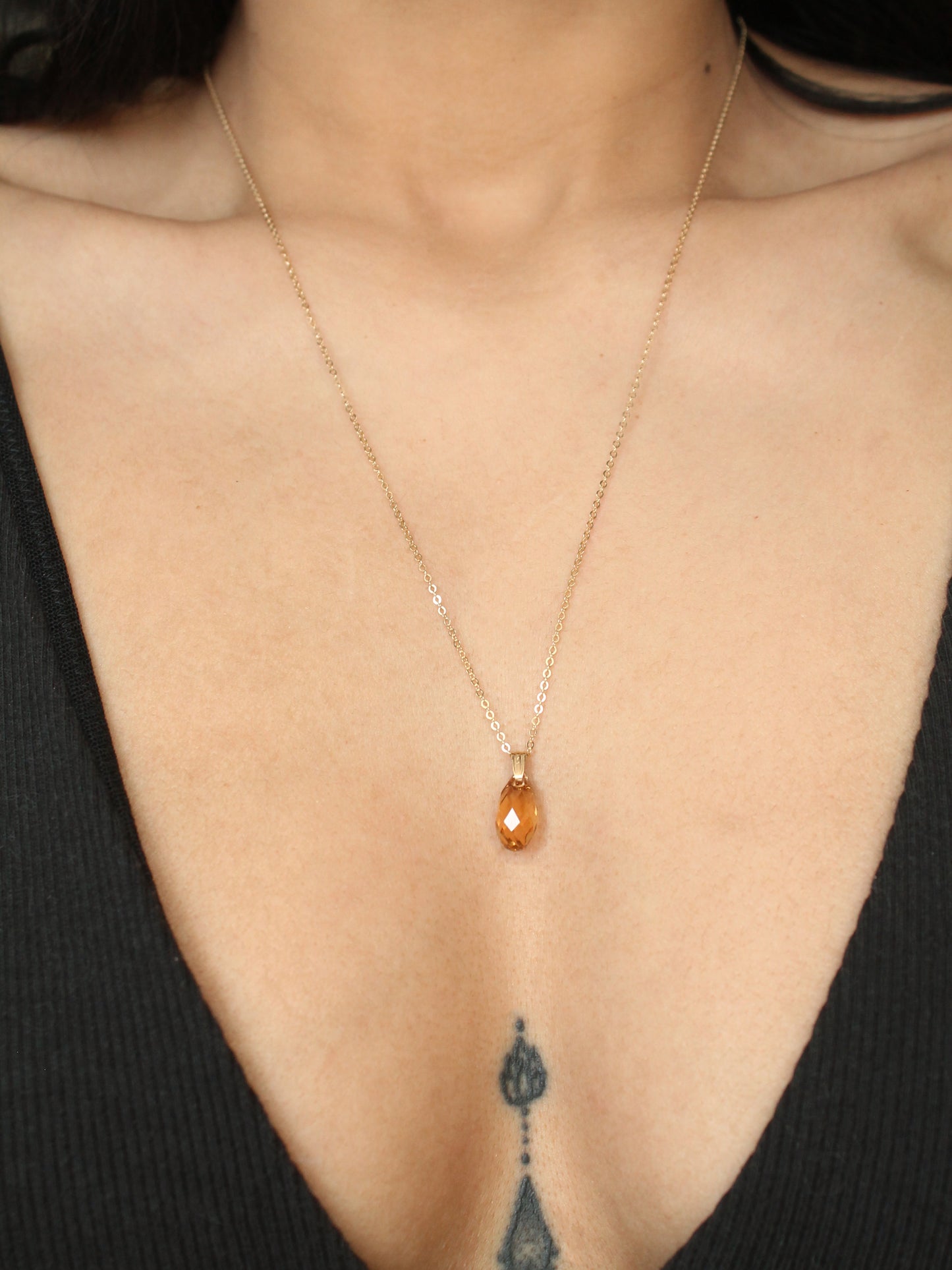 Gold-Filled Dainty Crystal Pendant