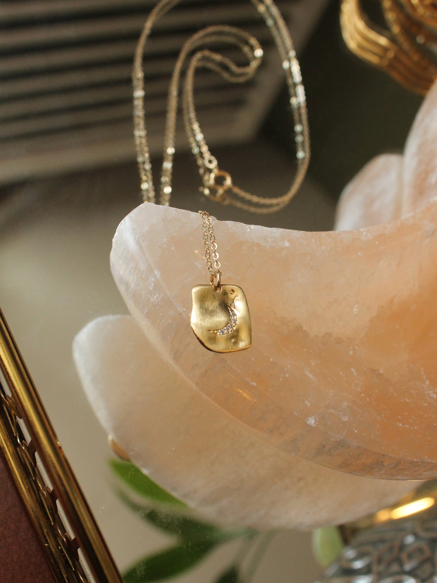 Pavé Crescent Moon Pendant