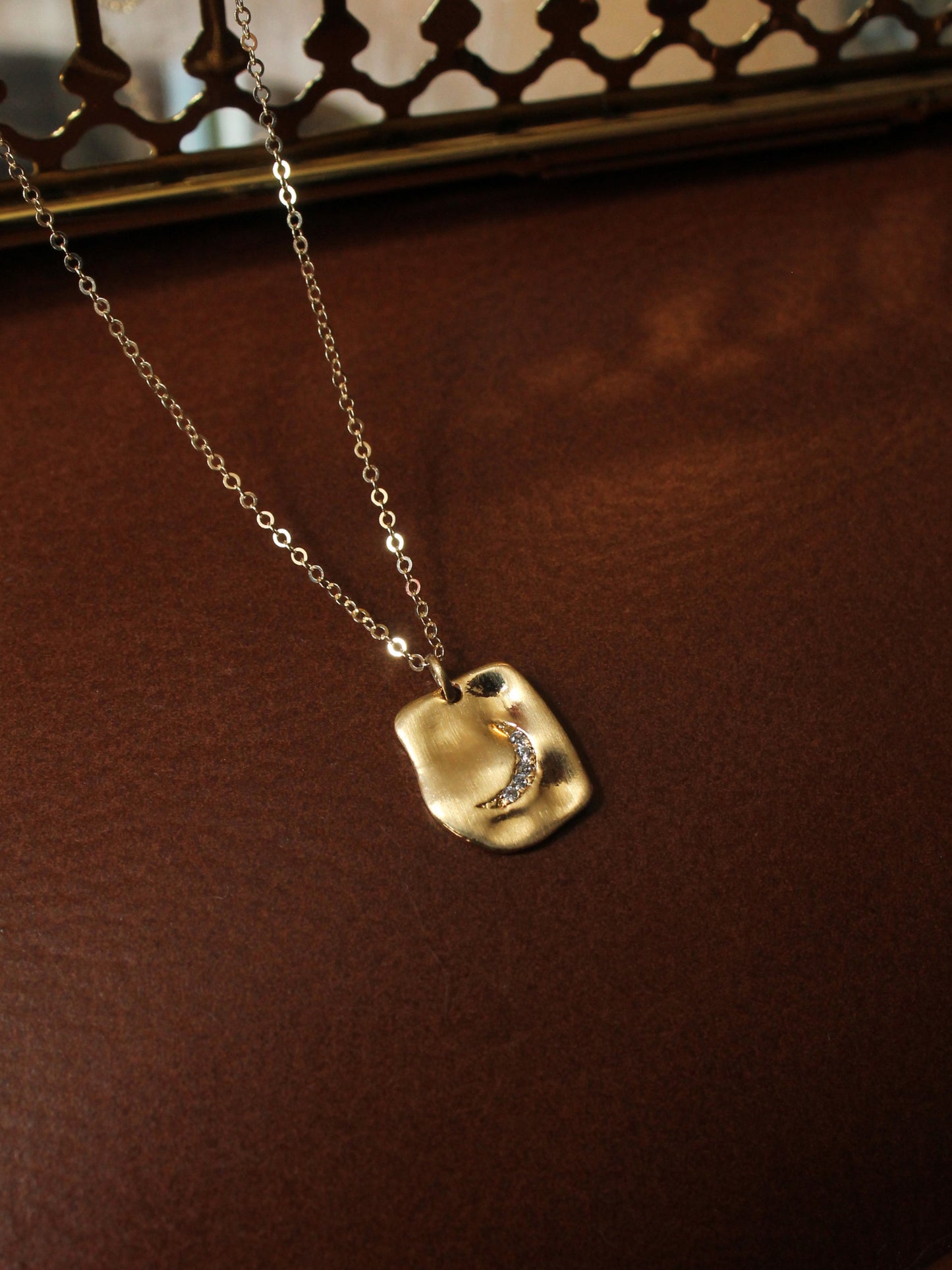 Pavé Crescent Moon Pendant