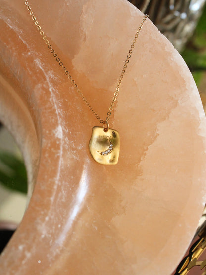 Pavé Crescent Moon Pendant