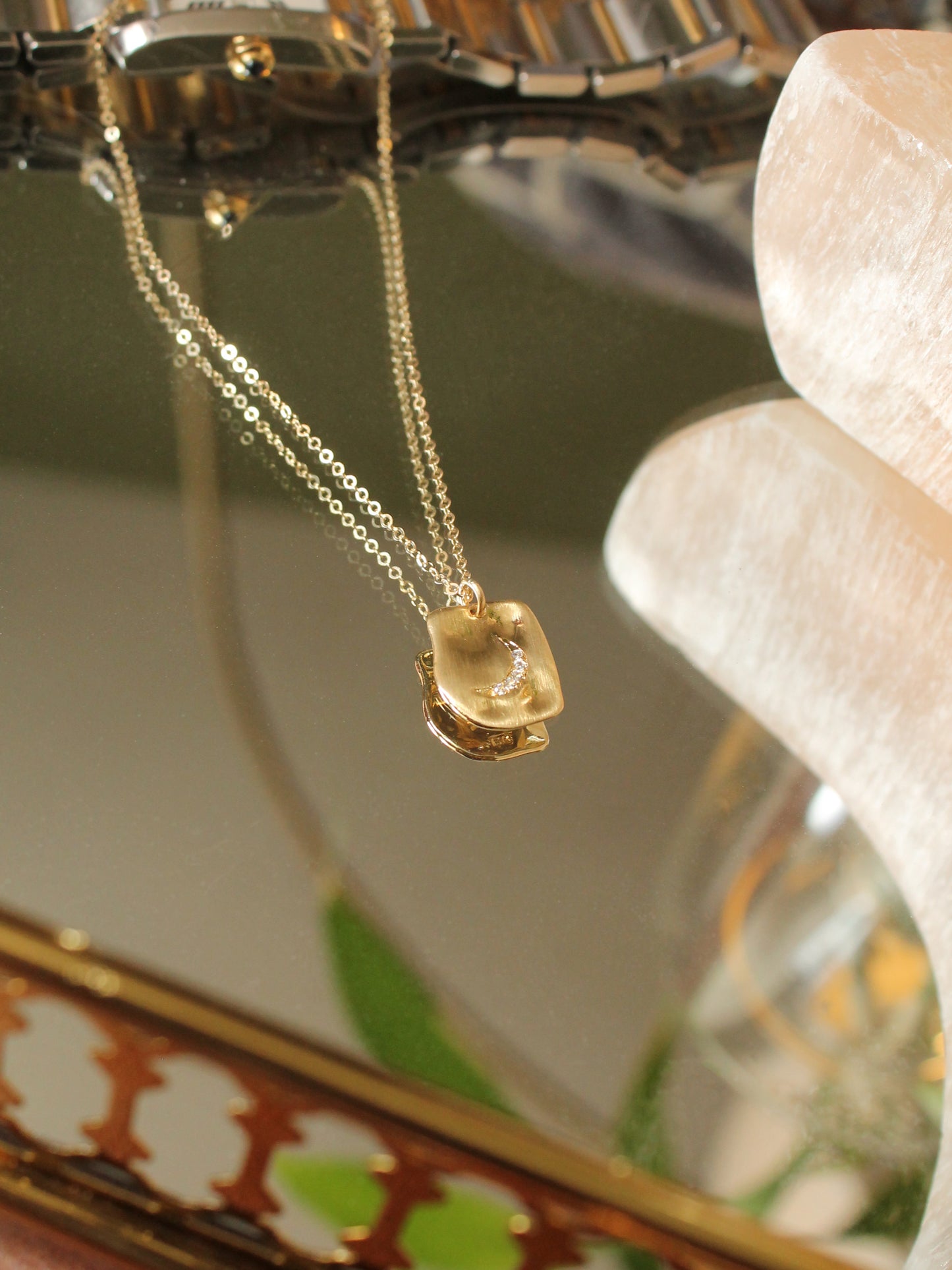 Pavé Crescent Moon Pendant